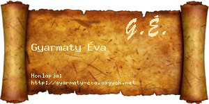 Gyarmaty Éva névjegykártya